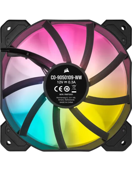 Corsair iCUE SP120 RGB ELITE Performance 120 mm PWM Triple Fan Kit con iCUE Lighting Node CORE Negro