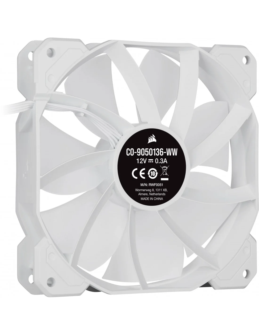 Corsair iCUE SP120 White RGB ELITE LED AirGuide Lighting Node CORE (Triple Pack) 120mm Blanco