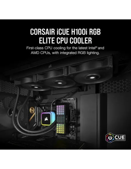 Corsair iCUE H100i RGB ELITE Liquid Kit de Refrigeración Líquida 240mm Negro
