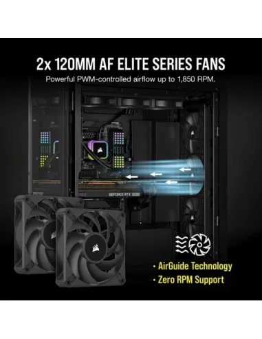 Corsair iCUE H100i RGB ELITE Liquid Kit de Refrigeración Líquida 240mm Negro