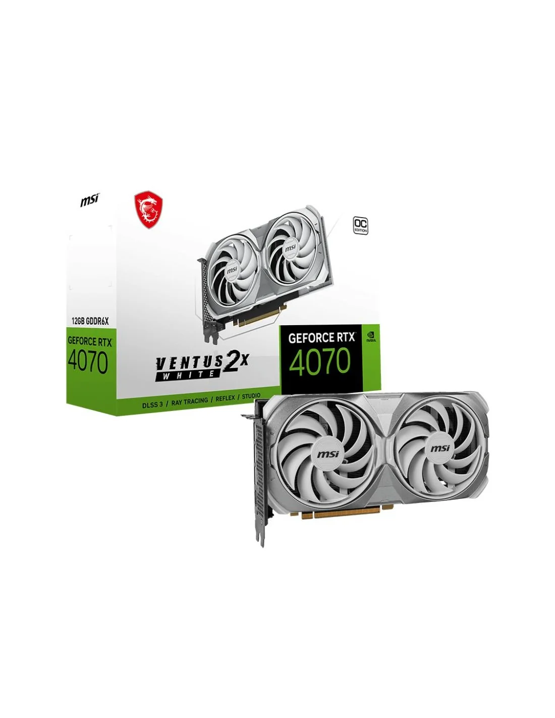 MSI GeForce RTX 4070 Ventus 2X OC 12GB GDDR6X DLSS3 Blanca