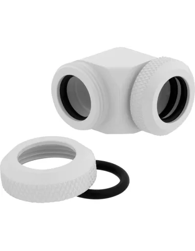 Corsair Hydro X Series XF Hardline 90° 12mm OD Pack de 2 Blanco