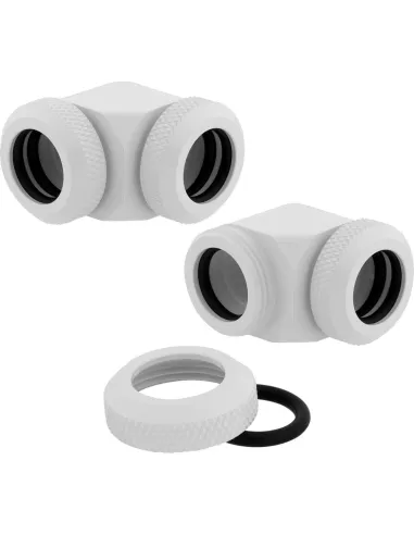 Corsair Hydro X Series XF Hardline 90° 12mm OD Pack de 2 Blanco