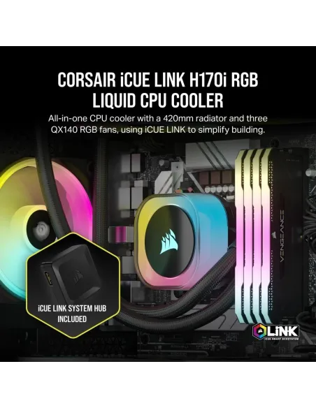 Corsair iCUE LINK H170i RGB AIO Kit de Refrigeración Líquida