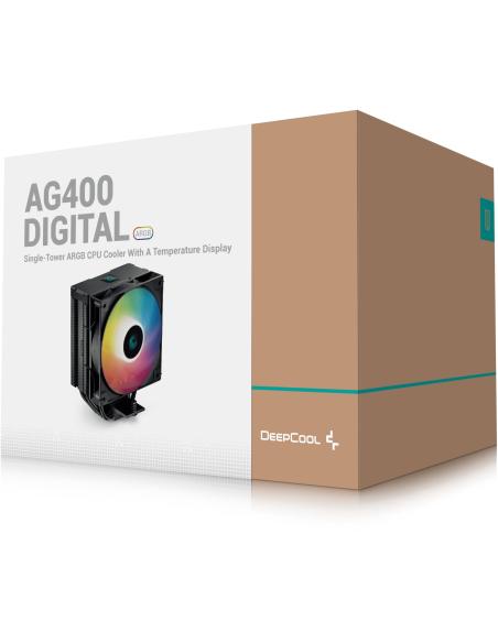 DeepCool AG400 Digital BK ARGB Ventilador CPU 120mm Negro