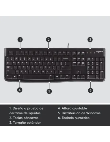 Logitech K120 Teclado con Cable USB Negro