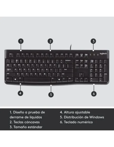 Logitech K120 Teclado con Cable USB Negro
