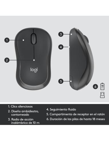 Logitech 920-009798 MK295 Silent Wireless Combo de Ratón y Teclado Inalámbricos