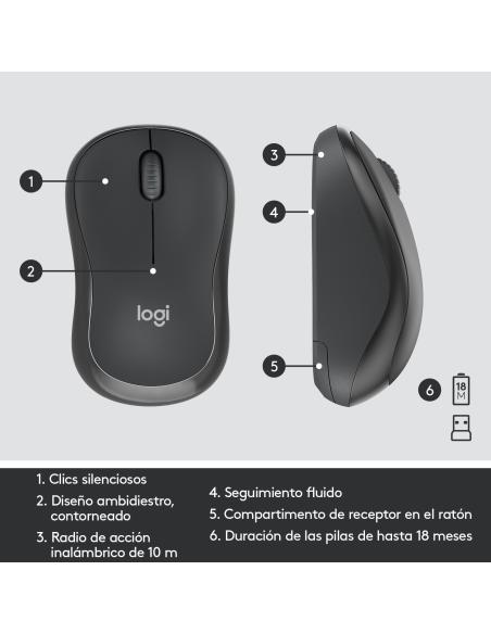 Logitech 920-009798 MK295 Silent Wireless Combo de Ratón y Teclado Inalámbricos