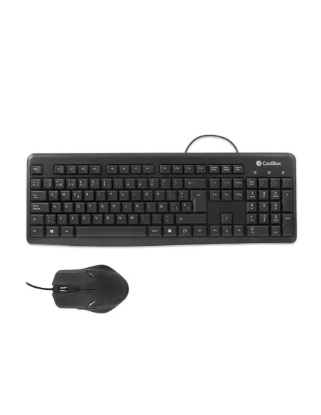 Coolbox COO-KTR-01U Combo Teclado + Ratón USB 1600DPI Negro