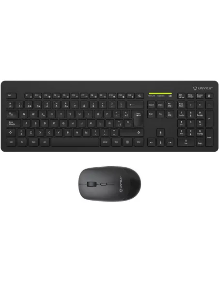 UNYKAch MK212 PRO Slim Wireless Kit Teclado + Ratón Inalámbricos Negros