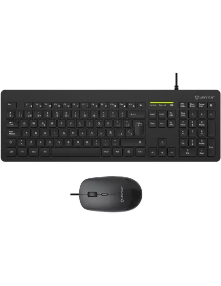 UNYKAch MK211 PRO Slim Kit Teclado + Ratón Ultradelgados y Ergonómicos Negros