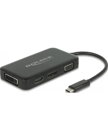 Delock 63929 Conversor de Imagen USB-C a VGA/HDMI/DVI/DisplayPort 4k Negro