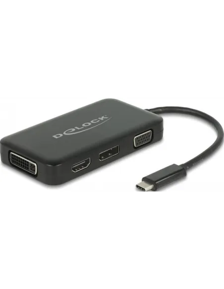 Delock 63929 Conversor de Imagen USB-C a VGA/HDMI/DVI/DisplayPort 4k Negro