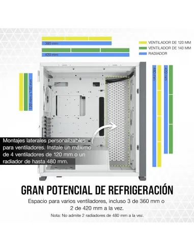 Corsair iCUE 7000X RGB Cristal Templado USB 3.0 Blanca