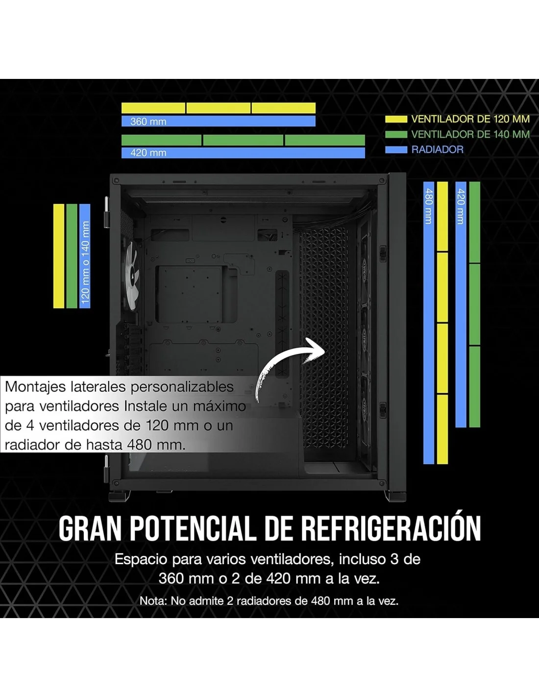 Corsair iCUE 7000X RGB Cristal Templado USB 3.0 Negra