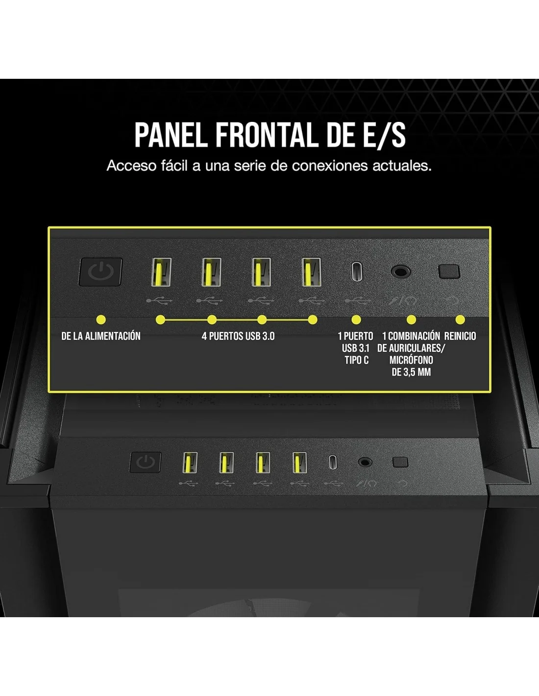 Corsair iCUE 7000X RGB Cristal Templado USB 3.0 Negra