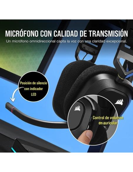 Corsair HS80 RGB USB Auriculares Gaming 7.1 Negros