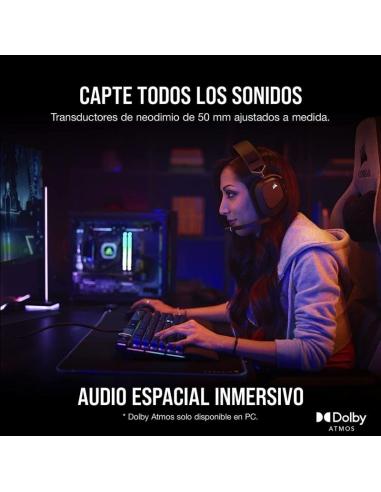 Corsair HS80 RGB USB Auriculares Gaming 7.1 Negros