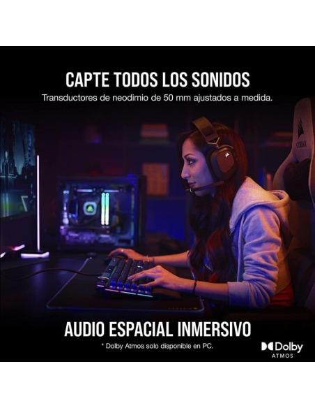 Corsair HS80 RGB USB Auriculares Gaming 7.1 Negros