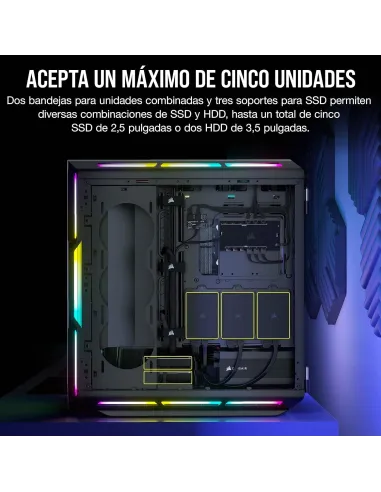 Corsair iCUE 5000T RGB Cristal Templado USB 3.0 Negra