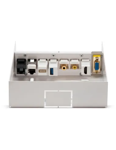 Nanocable 10.35.0003 Caja de Conexiones de Pared VGA/HDMI/USB/RJ-45 8 Puertos Blanco