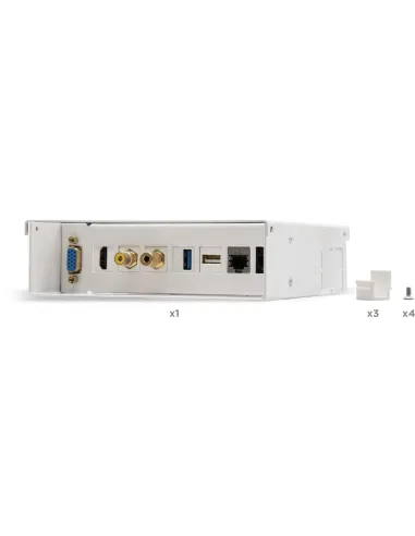 Nanocable 10.35.0003 Caja de Conexiones de Pared VGA/HDMI/USB/RJ-45 8 Puertos Blanco
