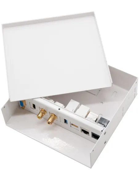Nanocable 10.35.0003 Caja de Conexiones de Pared VGA/HDMI/USB/RJ-45 8 Puertos Blanco