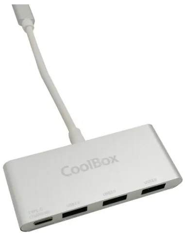 CoolBox COO-HUC3U3PD Hub USB-C a USB-A 3.0/USB-C 4 Puertos Blanco