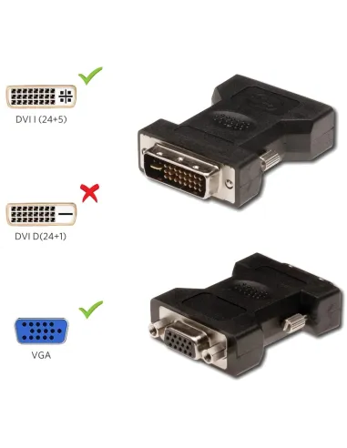 Ewent EC1250 Adaptador de Imagen DVI-I a VGA Negro