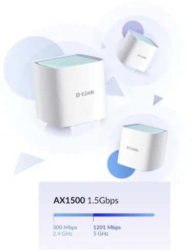 D-Link M15-3 Eagle Pro AI Kit WiFi 6E Mesh AX1500 Pack 3 Unidades