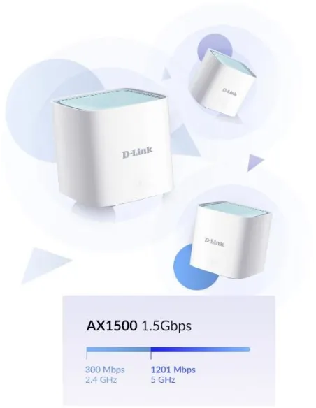 D-Link M15-3 Eagle Pro AI Kit WiFi 6E Mesh AX1500 Pack 3 Unidades