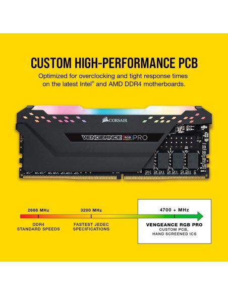 Corsair Vengeance RGB Pro DDR4 3200MHz PC4-25600 16GB (2x8GB) CL16 Negras