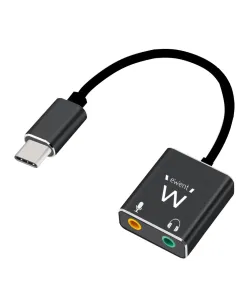 Ewent EC1645 Adaptador de Audio USB-C a Jack 3.5mm 15 cm Negro-AISCCI0512