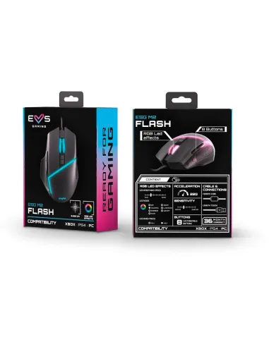 Energy Sistem 452064 Gaming Mouse ESG M2 Flash Ratón Gaming RGB 6400 DPI