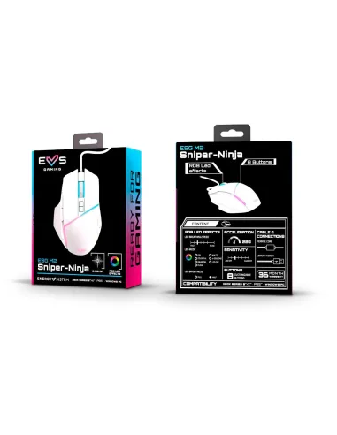 Energy Sistem 453412 ESG M2 Sniper-Ninja Ratón Gaming 6400 DPI Blanco