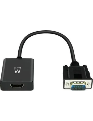 Ewent EW9866 Convertidor de Imagen VGA a HDMI/USB-A PD/Jack 3.5 mm 20,2 cm Negro