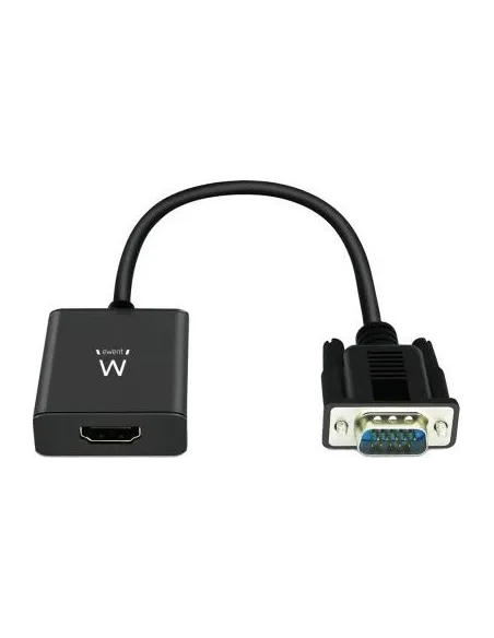 Ewent EW9866 Convertidor de Imagen VGA a HDMI/USB-A PD/Jack 3.5 mm 20,2 cm Negro