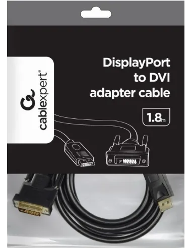 Gembird CC-DPM-DVIM-6 Adaptador de Imagen DisplayPort a DVI Full HD 1.8m Negro