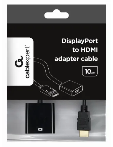 Gembird A-DPM-HDMIF-002 Adaptador de Imagen DisplayPort a HDMI WUXGA 10 cm Negro