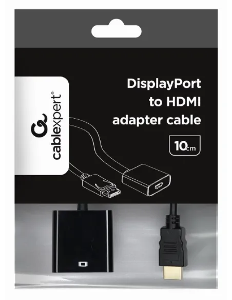 Gembird A-DPM-HDMIF-002 Adaptador de Imagen DisplayPort a HDMI WUXGA 10 cm Negro