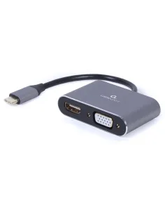 Gembird A-USB3C-HDMIVGA-01 Adaptador de Imagen USB-C a HDMI/VGA 4K 15 cm Gris-AISCCI0558