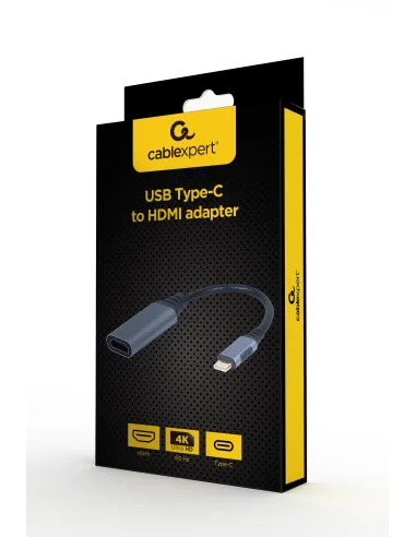 Gembird A-USB3C-HDMI-01 Adaptador de Imagen USB-C a HDMI 15 cm Gris