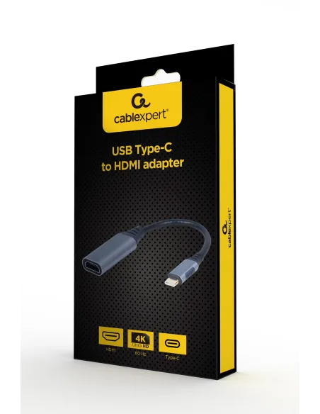 Gembird A-USB3C-HDMI-01 Adaptador de Imagen USB-C a HDMI 15 cm Gris
