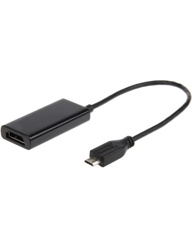 Gembird A-MHL-002 Adaptador de Imagen Micro USB a HDMI HD 16 cm Negro