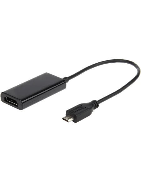 Gembird A-MHL-002 Adaptador de Imagen Micro USB a HDMI HD 16 cm Negro