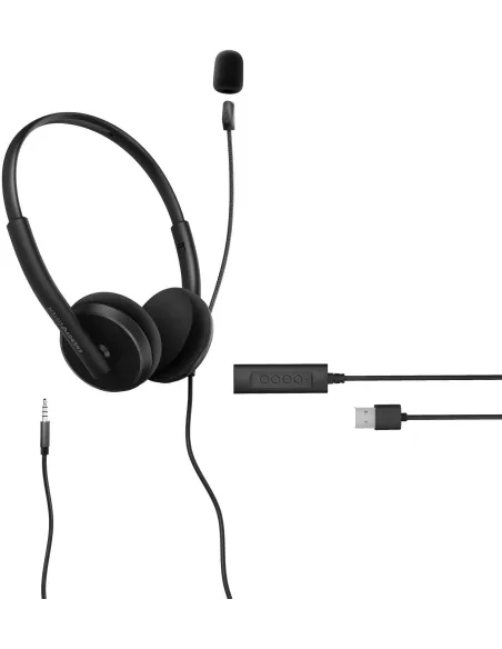Energy Sistem Headset Office 2 Auriculares con Micrófono Negros