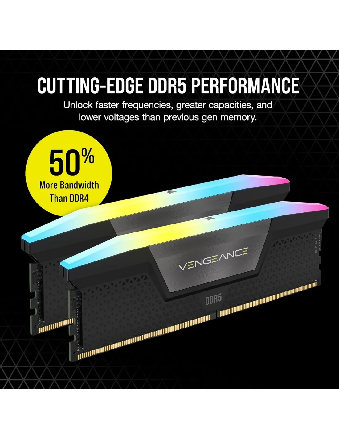 Corsair Vengeance RGB DDR5 6000MHz 32GB (2x16GB) CL40 Negras