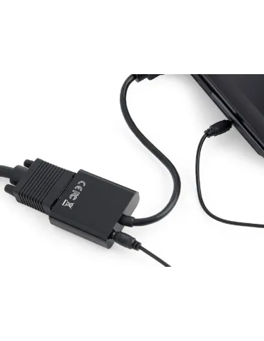 Gembird A-HDMI-VGA-03 Conversor de Imagen HDMI a VGA/Jack 3.5mm Full HD 15cm Negro