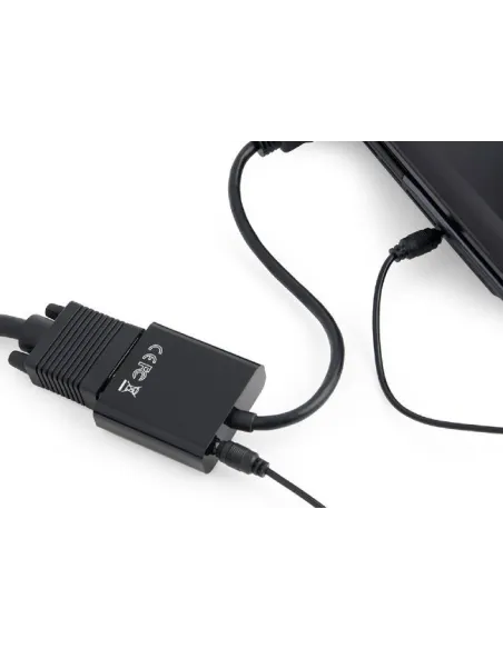 Gembird A-HDMI-VGA-03 Conversor de Imagen HDMI a VGA/Jack 3.5mm Full HD 15cm Negro